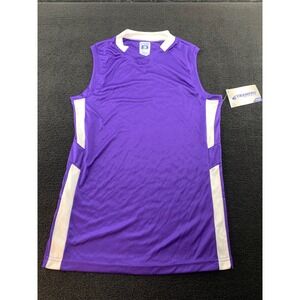 CHAMPPRO Sports Women's Purple White‎ Athletic Sleeveless Jersey Shirt Size S